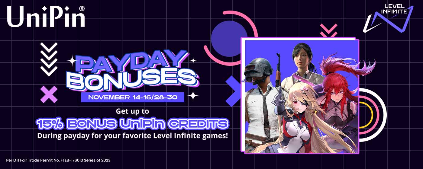 November Level Infinite Payday Bonuses (PH)